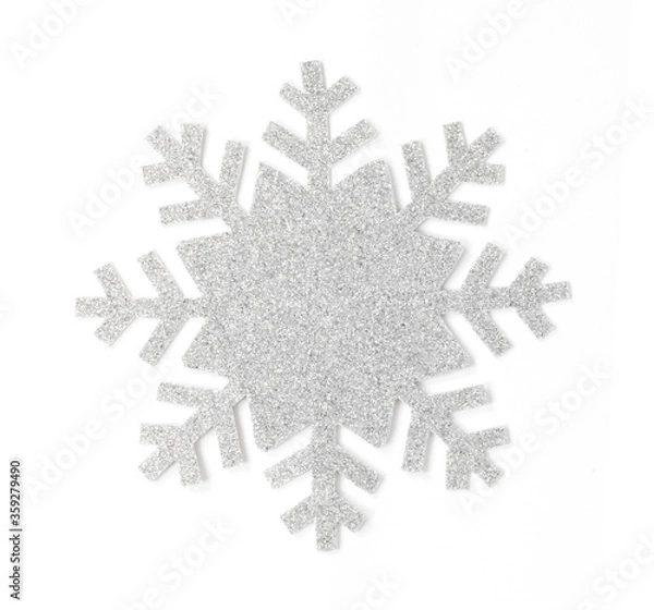 Fototapeta Silver glitter snowflake