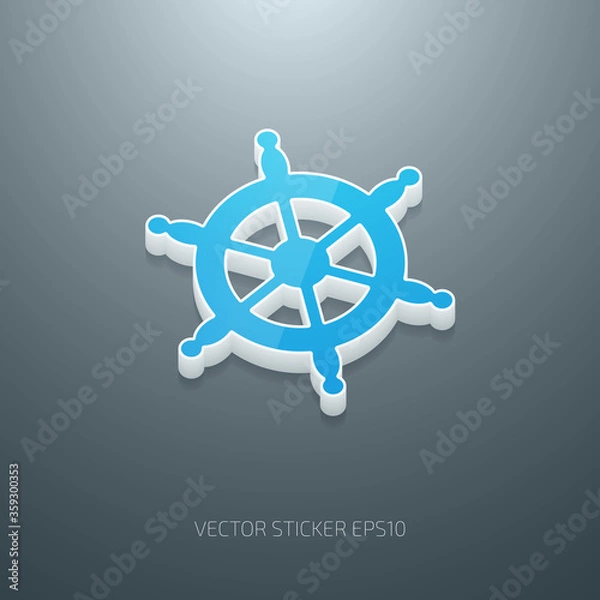 Obraz vector 3d ship's steering wheel icon
