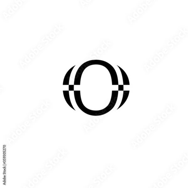 Obraz illustration of letter o with shield