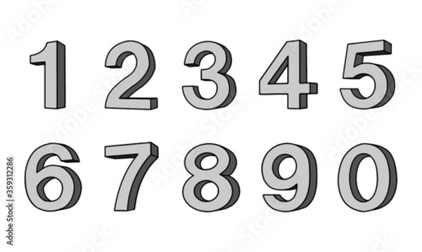 Obraz 数字　石　立体