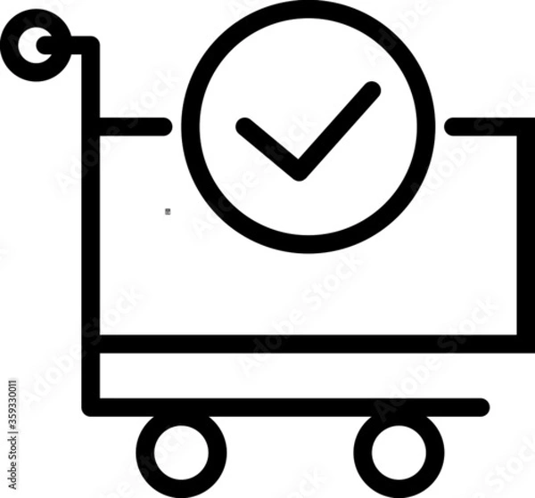 Obraz check mark on a cart