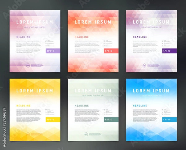 Obraz Vector flyer design template collection, page layout set