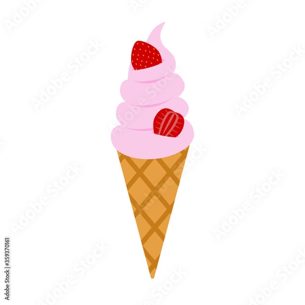 Obraz Strawberry ice cream cone