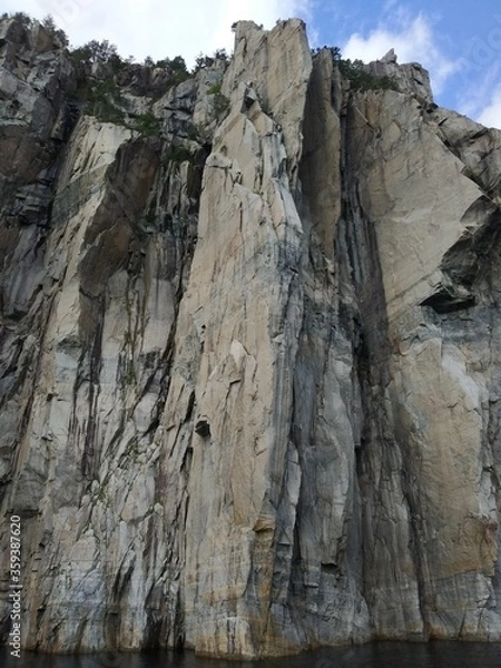 Fototapeta Beautiful Norwegian mountains and cliffs in the Lysefjord, Norway. 