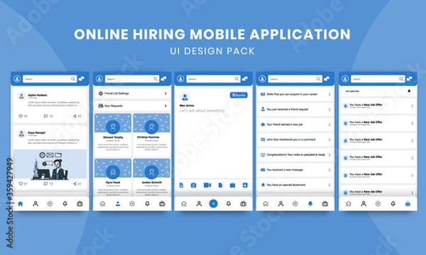 Fototapeta Online Hiring Mobile Application - UI Design Pack
