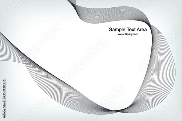 Fototapeta Abstract Modern Line, Wave Designed On Gray Background With Sample Text Area