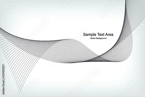 Fototapeta Abstract Modern Line, Wave Designed On Gray Background With Sample Text Area