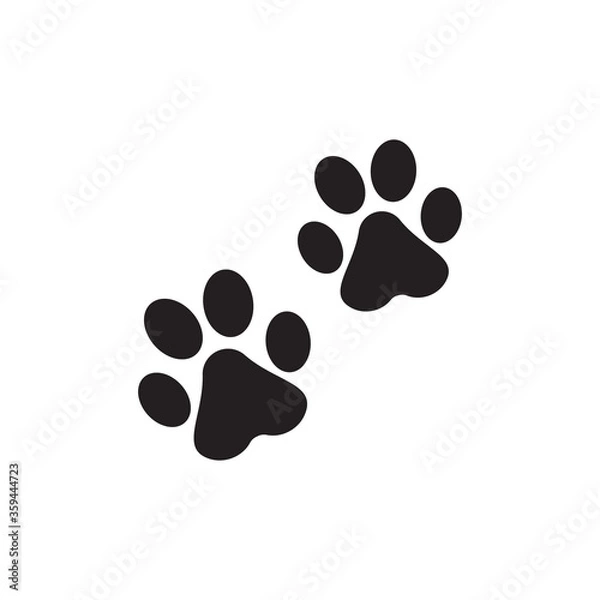 Fototapeta Dog paw vector footprint icon