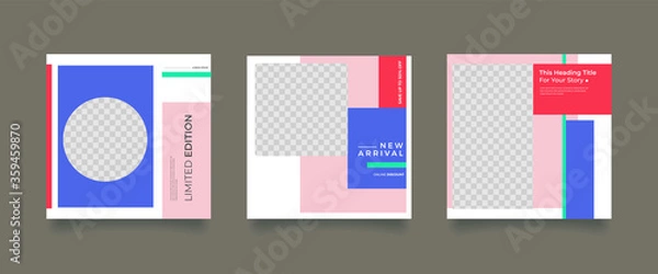 Obraz Unique Editable modern Social Media banner Template.Promotional web banner for social media. Elegant sale and discount promo. Fashion and lifestyle blog templates, web banners