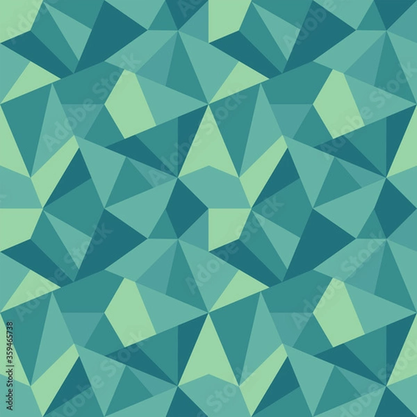 Obraz Polygonal repeat pattern. Green tint.
