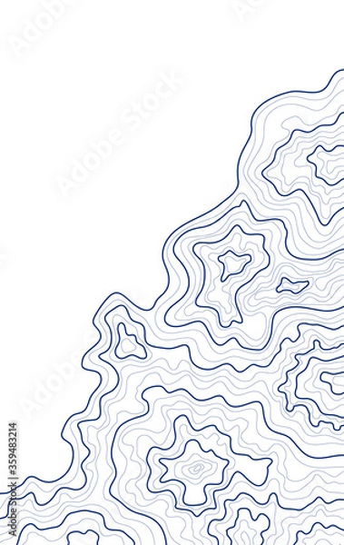Obraz topographic map vector illustration abstract height lines isolated on a white background