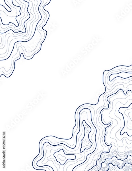 Obraz topographic map vector illustration abstract height lines isolated on a white background