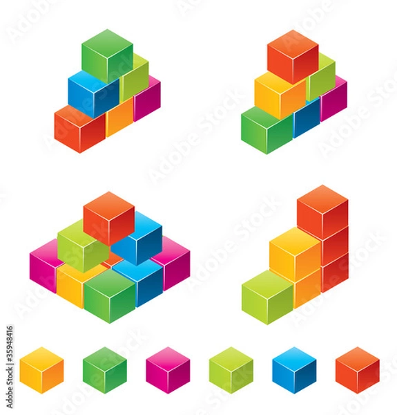 Obraz Vector colourful childrens blocks