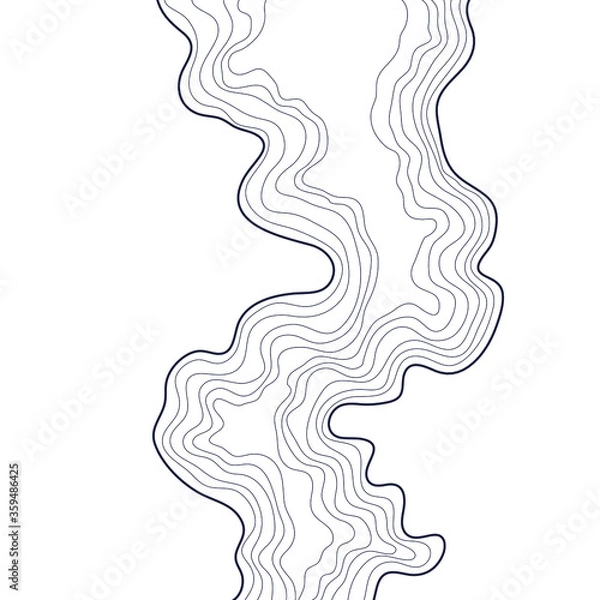 Fototapeta topographic map vector illustration abstract height lines isolated on a white background