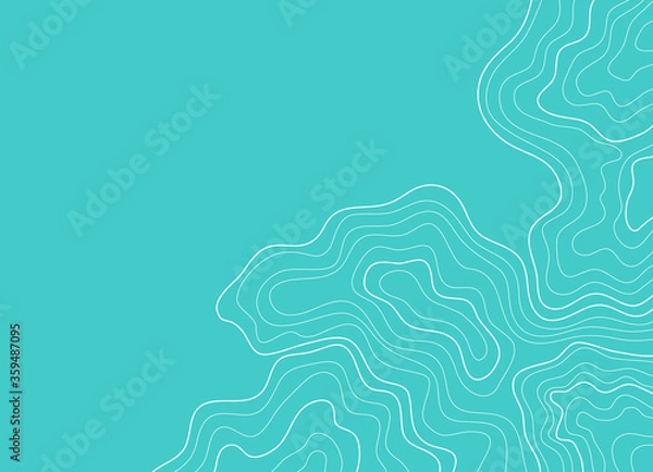 Obraz topographic map vector illustration abstract height lines isolated on a blue background