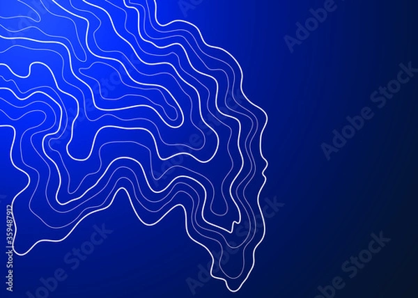 Fototapeta topographic map vector illustration abstract height lines isolated on a blue background