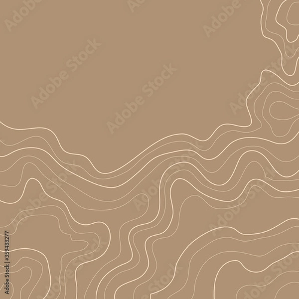 Fototapeta topographic map vector illustration abstract height lines isolated on a brown background