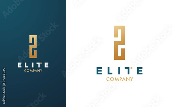 Fototapeta Premium Vector I Logo in two colour variations. Beautiful Logotype for luxury branding. Elegant and stylish design for your Elite company.