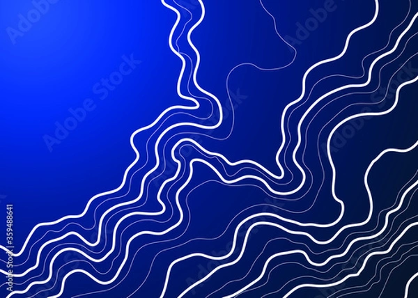 Obraz topographic map vector illustration abstract height lines isolated on a blue background