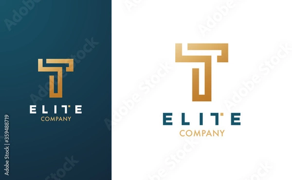 Fototapeta Premium Vector T Logo in two colour variations. Beautiful Logotype for luxury branding. Elegant and stylish design for your Elite company.
