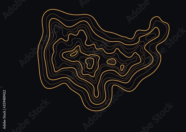 Fototapeta topographic map abstract height lines isolated on black background vector