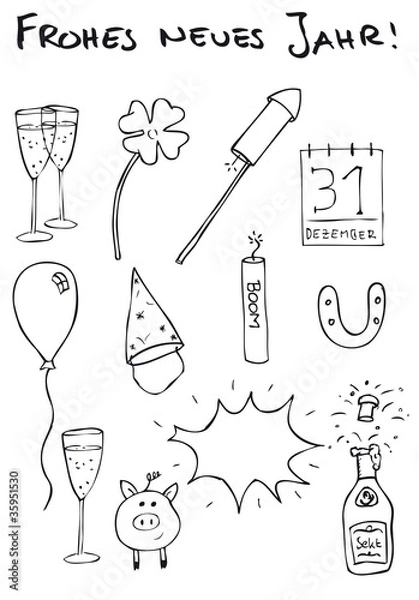 Obraz Silvester Doodles
