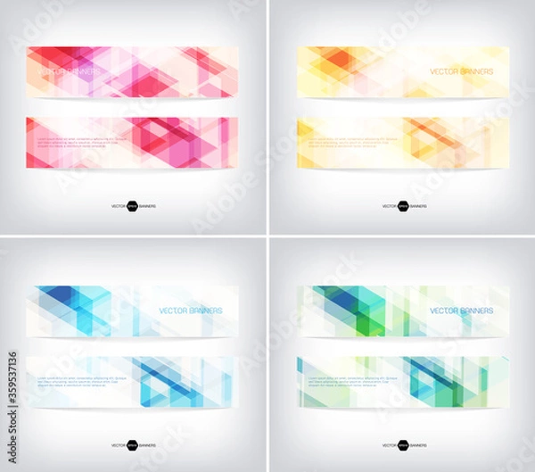 Obraz Set of vector banners with modern geometric background