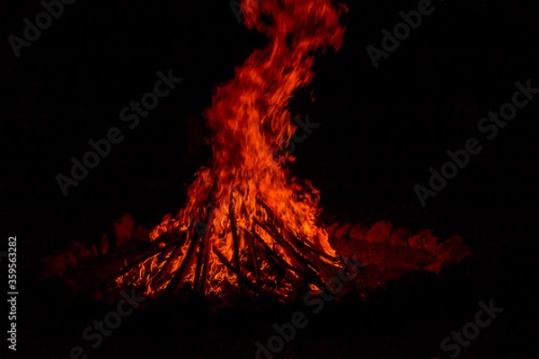 Obraz fire burning in the fireplace