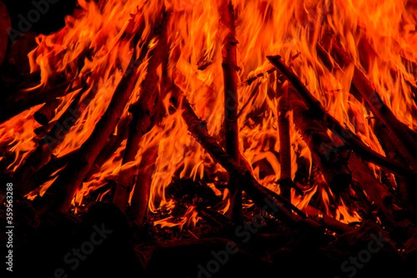 Obraz fire on a black background