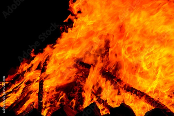 Obraz fire in the fireplace