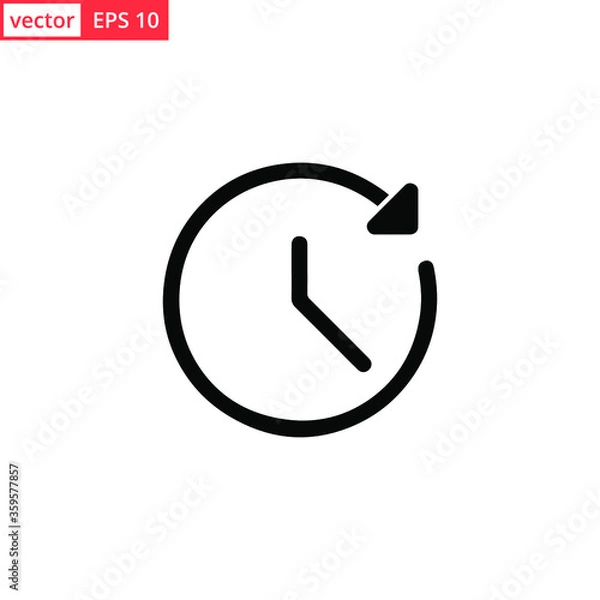 Fototapeta Clock icon vector design template. EPS 10