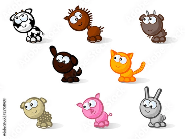 Obraz farm pets isolated