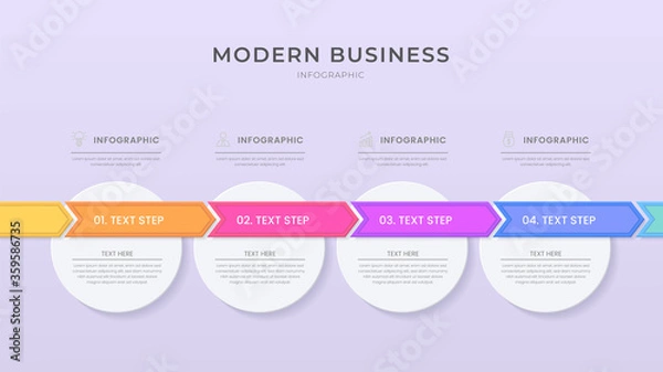 Fototapeta 3D and paper cut style Infographic design organization chart process template with editable text.