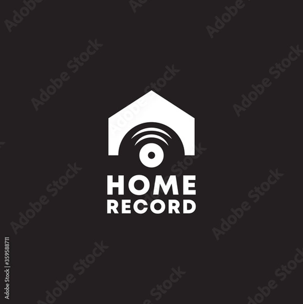 Fototapeta Home Record Logo Design Template Vector Illustration