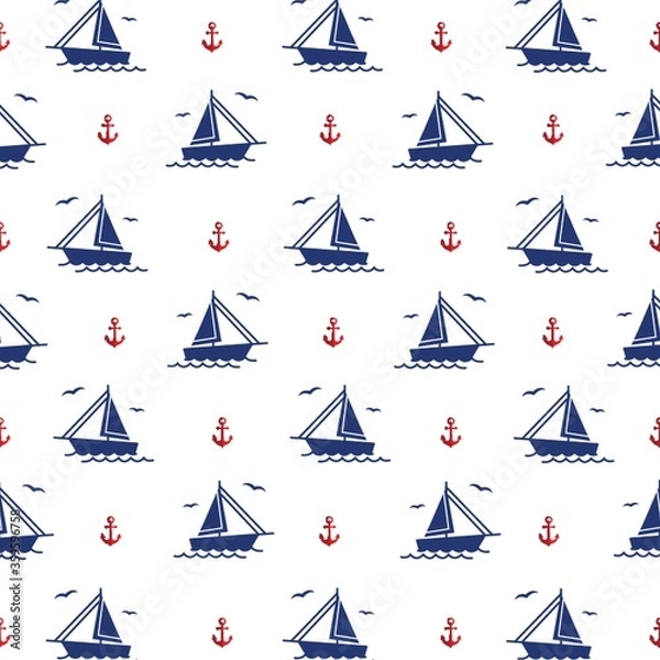 Fototapeta seamless sea pattern