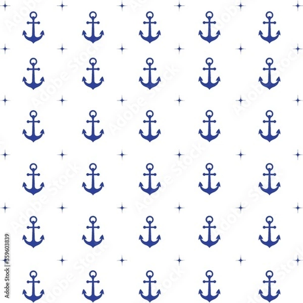 Obraz A seamless anchor pattern illustration.