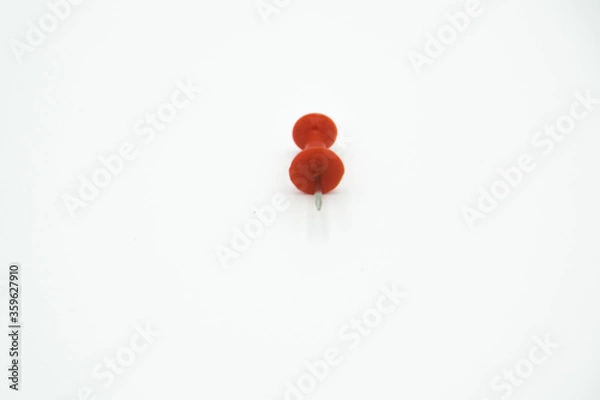 Obraz isolated red pushpin in a white background