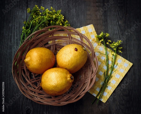 Obraz basket with lemons