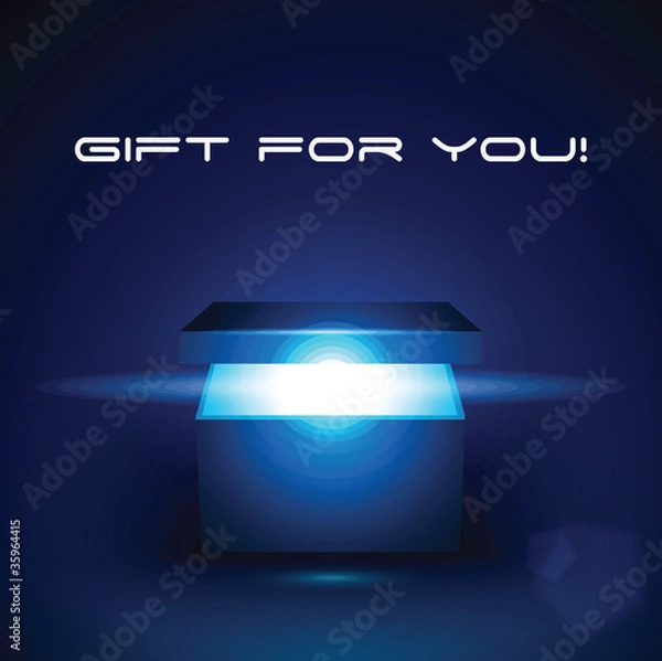 Obraz Vector editable illustration of magic gift box