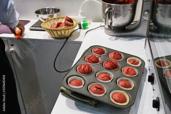 Obraz Process of baking muffins