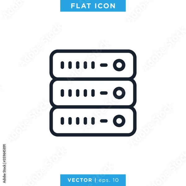 Fototapeta Server Icon Vector Design Template. Editable Stroke