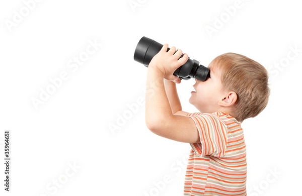 Fototapeta Boy with binoculars