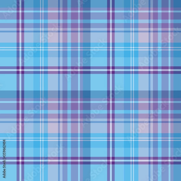 Fototapeta Seamless pattern in beautiful blue and violet colors for plaid, fabric, textile, clothes, tablecloth and other things. Vector image.
