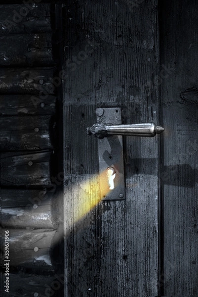 Fototapeta old door in the dark