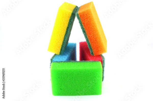 Obraz Color sponges over white