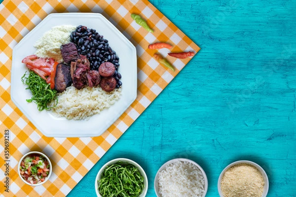 Obraz Brazilian feijoada. Top view. Copy space.