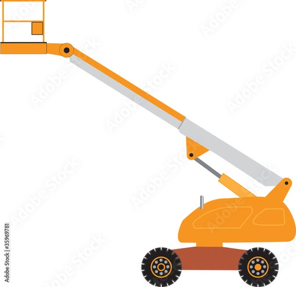 Obraz An Orange and Grey Cherry Picker Platform