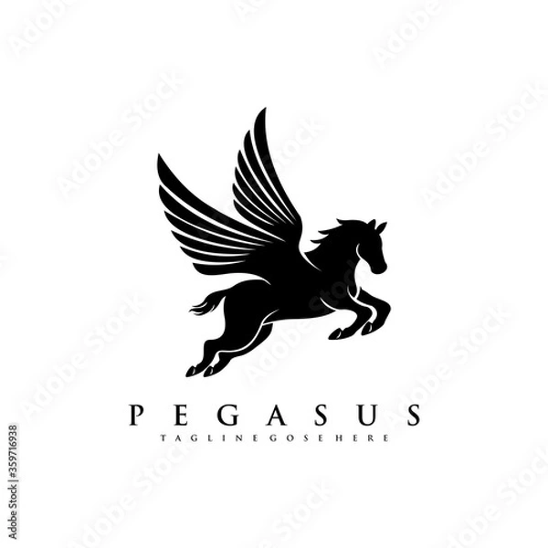 Obraz Horse Pegasus Logo Design Template