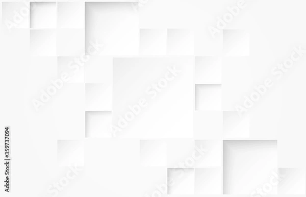 Obraz Abstract. Embossed paper square white Background ,light and shadow .Vector.