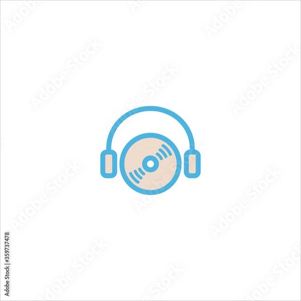 Fototapeta compact disc icon flat vector logo design trendy
